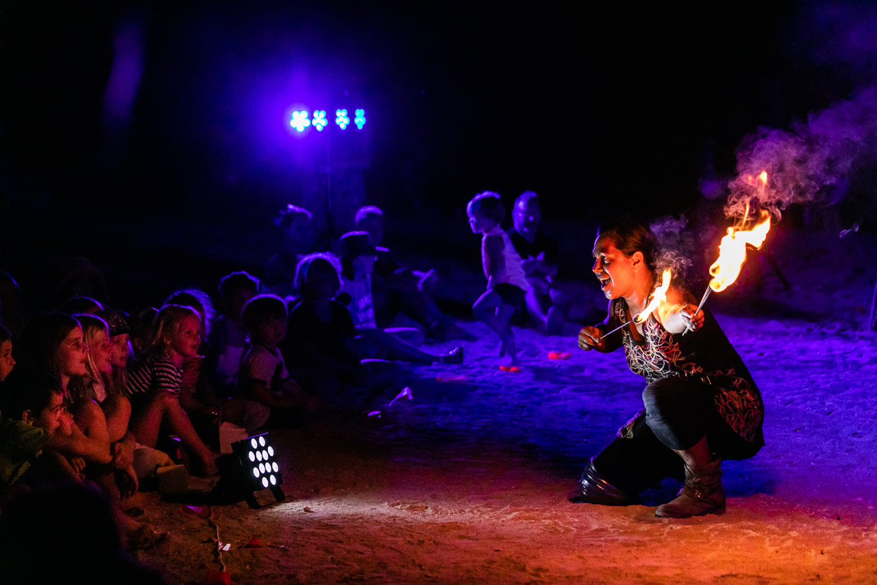 Janine Oxenham delighting the crowds at the Ningaloo Whale Shark Festival