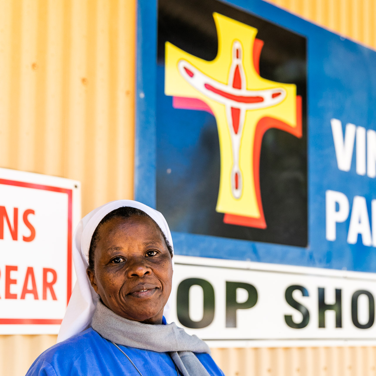 Sister Mary is in Broome from Kenya for four years, working at the St Vinnies Op Shop
