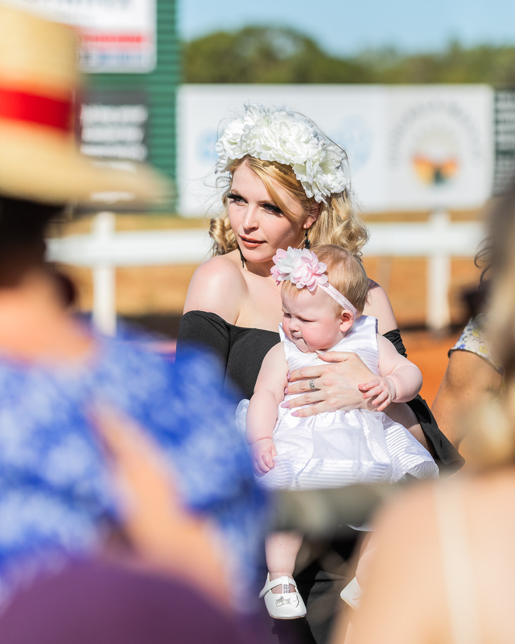 Mother and baby team in the Best Dressed competition at the Derby Races WA