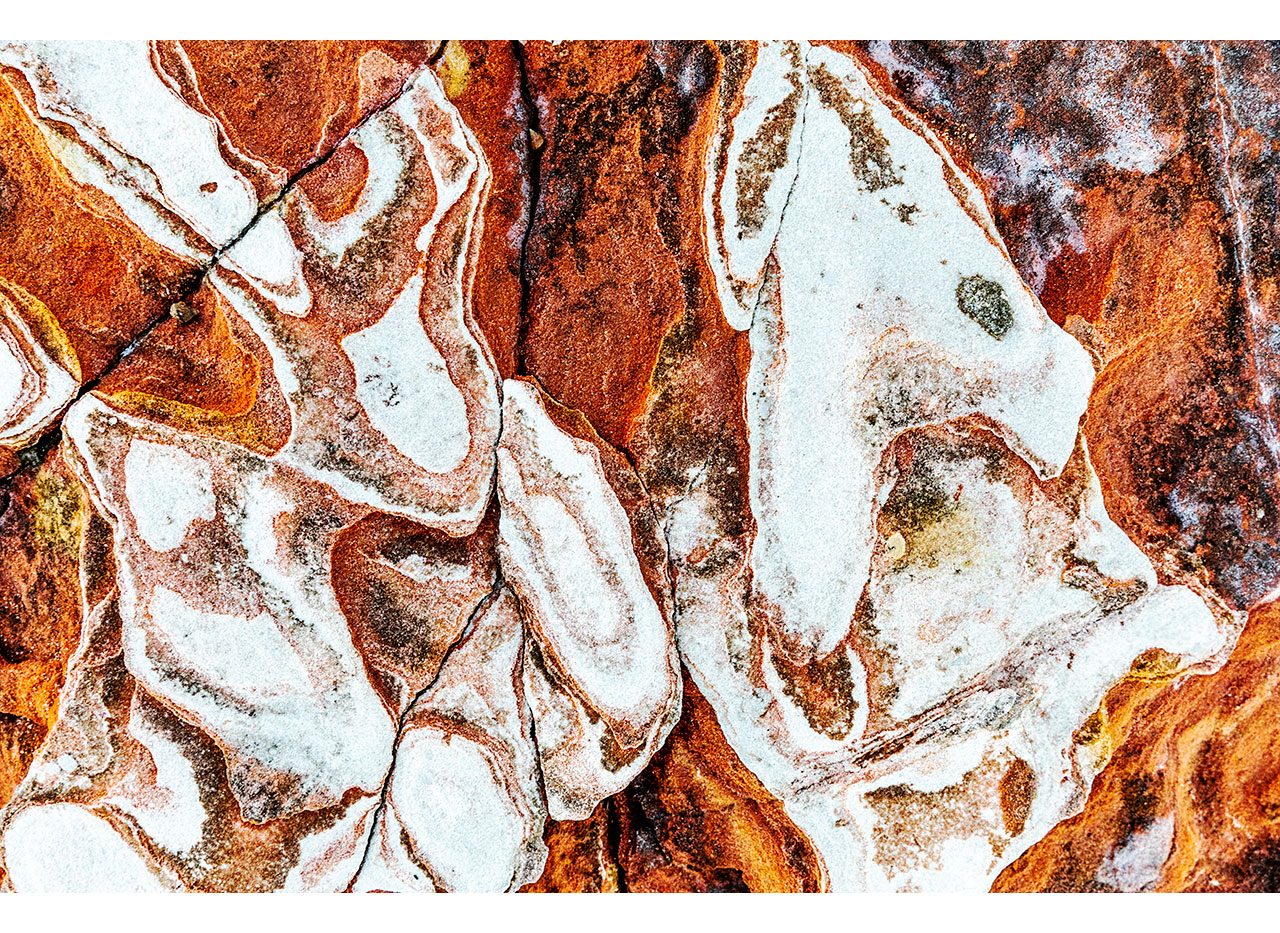 Strong graphic patterns in the rocks at Broome's Town Beach