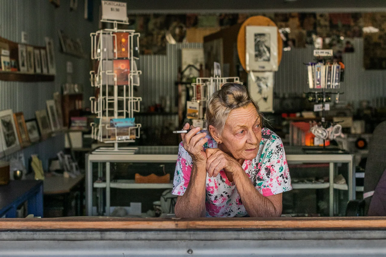 Pixie in her Tin Shed at Wyndham Port in the Kimberley