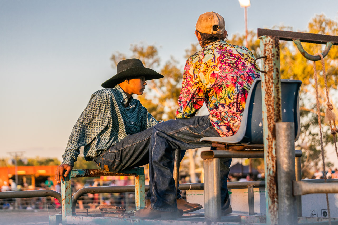 Bright shirts and cowboy hats at the Broome Rodeo 2019