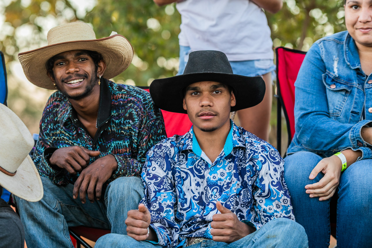 Young Aboriginal men at the Broome Rodeo 2019