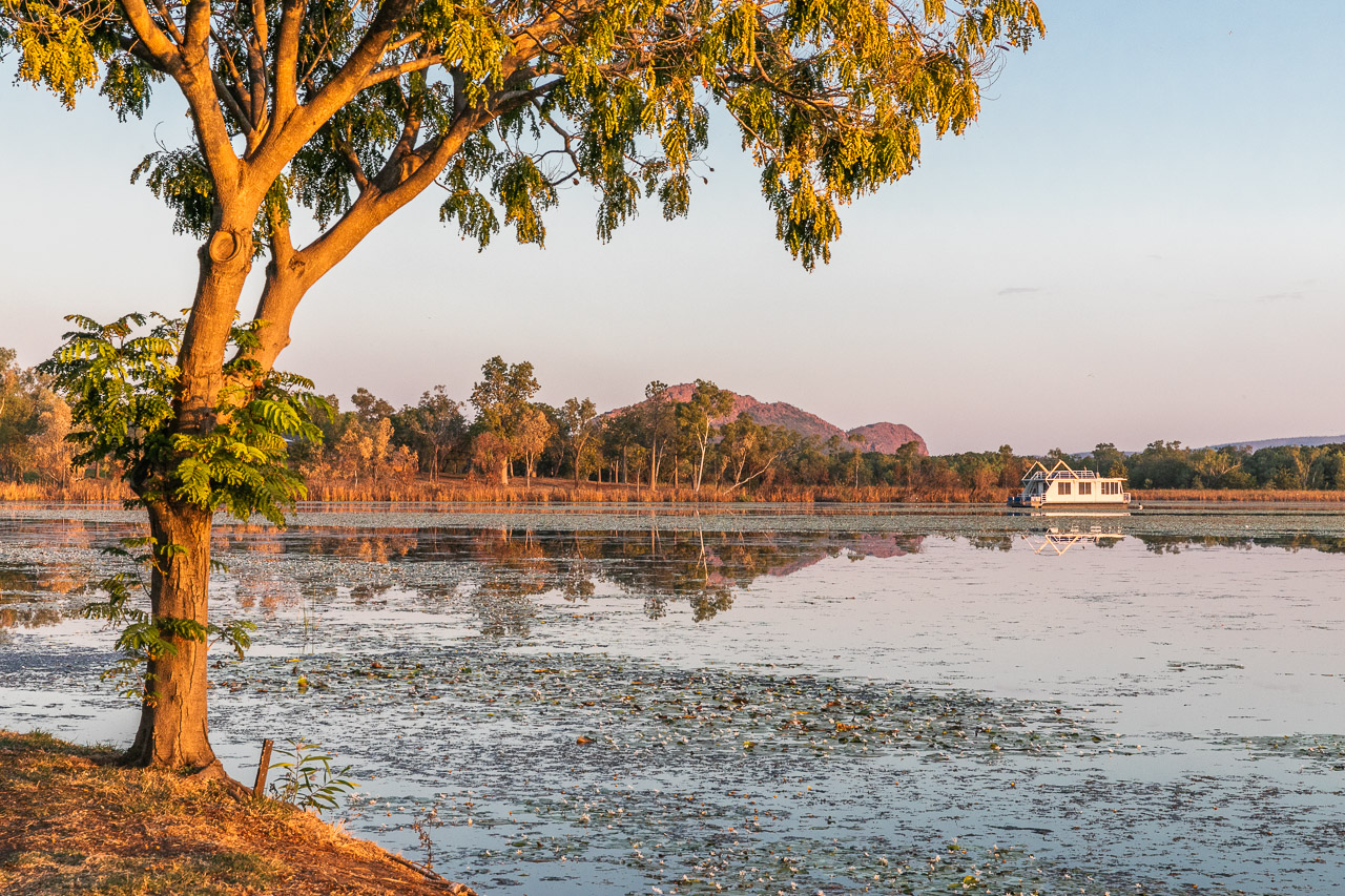 The lake beside the caravan park in Kununurra