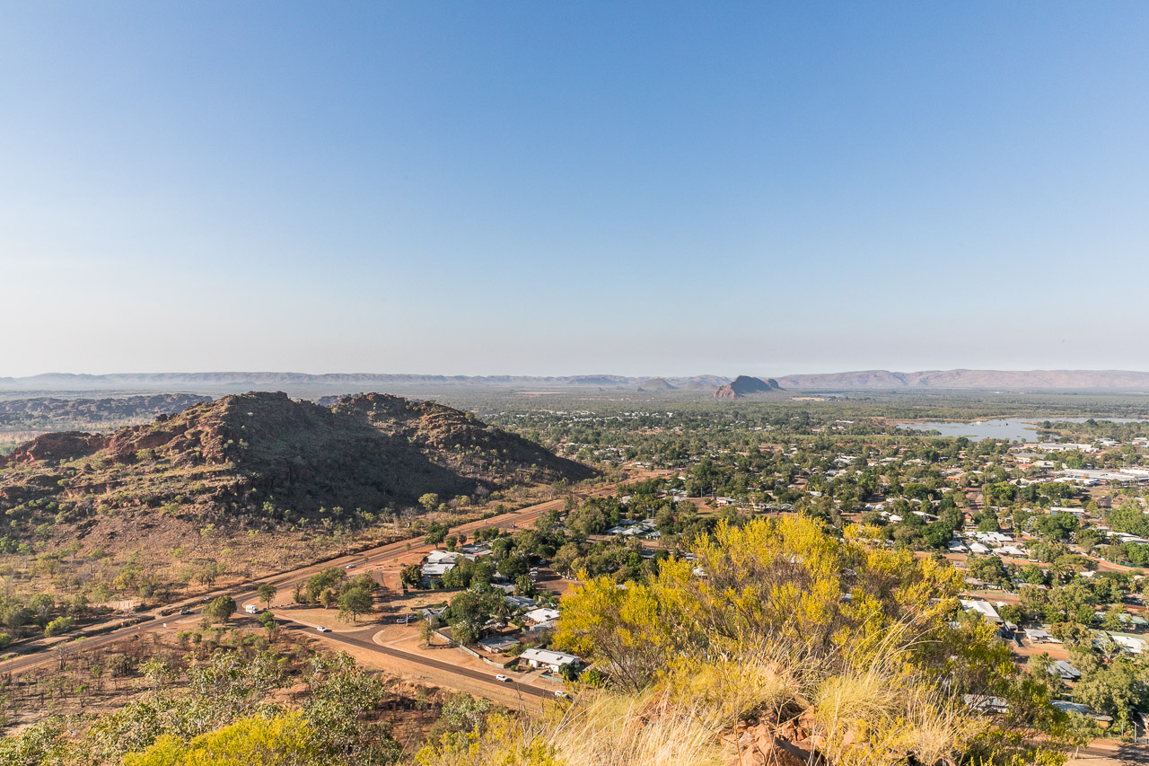 The view across Kununurra from Kelly's Knob Lookout