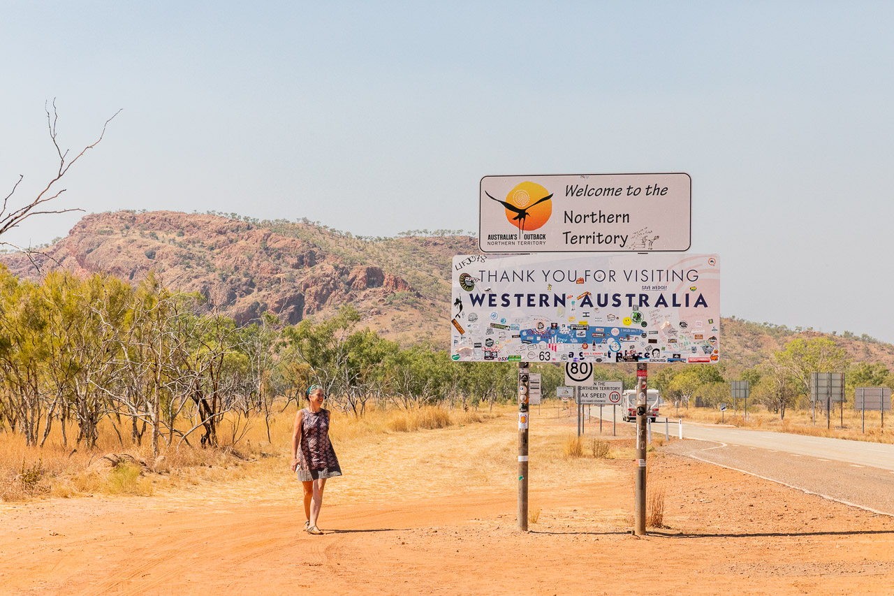 The border between Western Australia and the Northern Territory