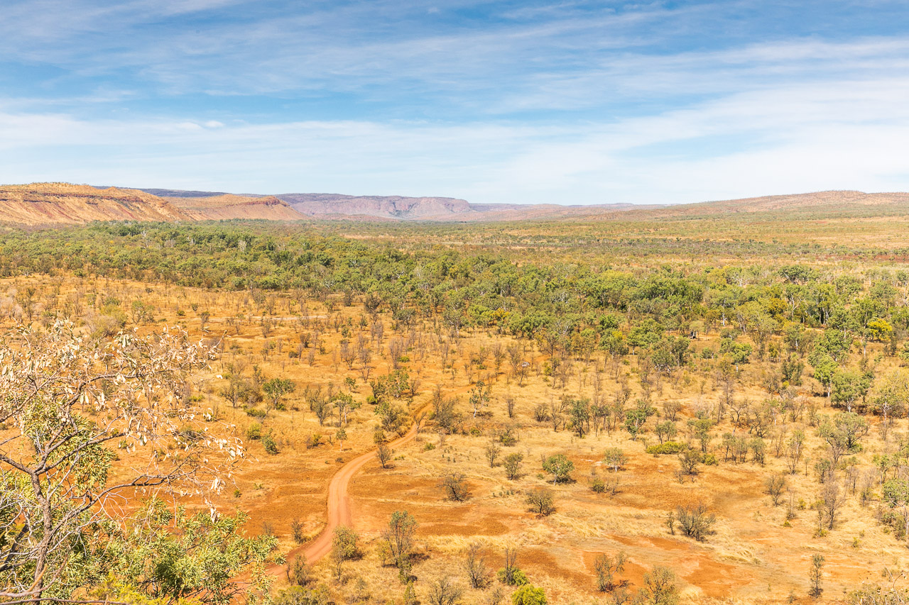 View across the plains at El Questro Station in the Kimberley region of Western Australia
