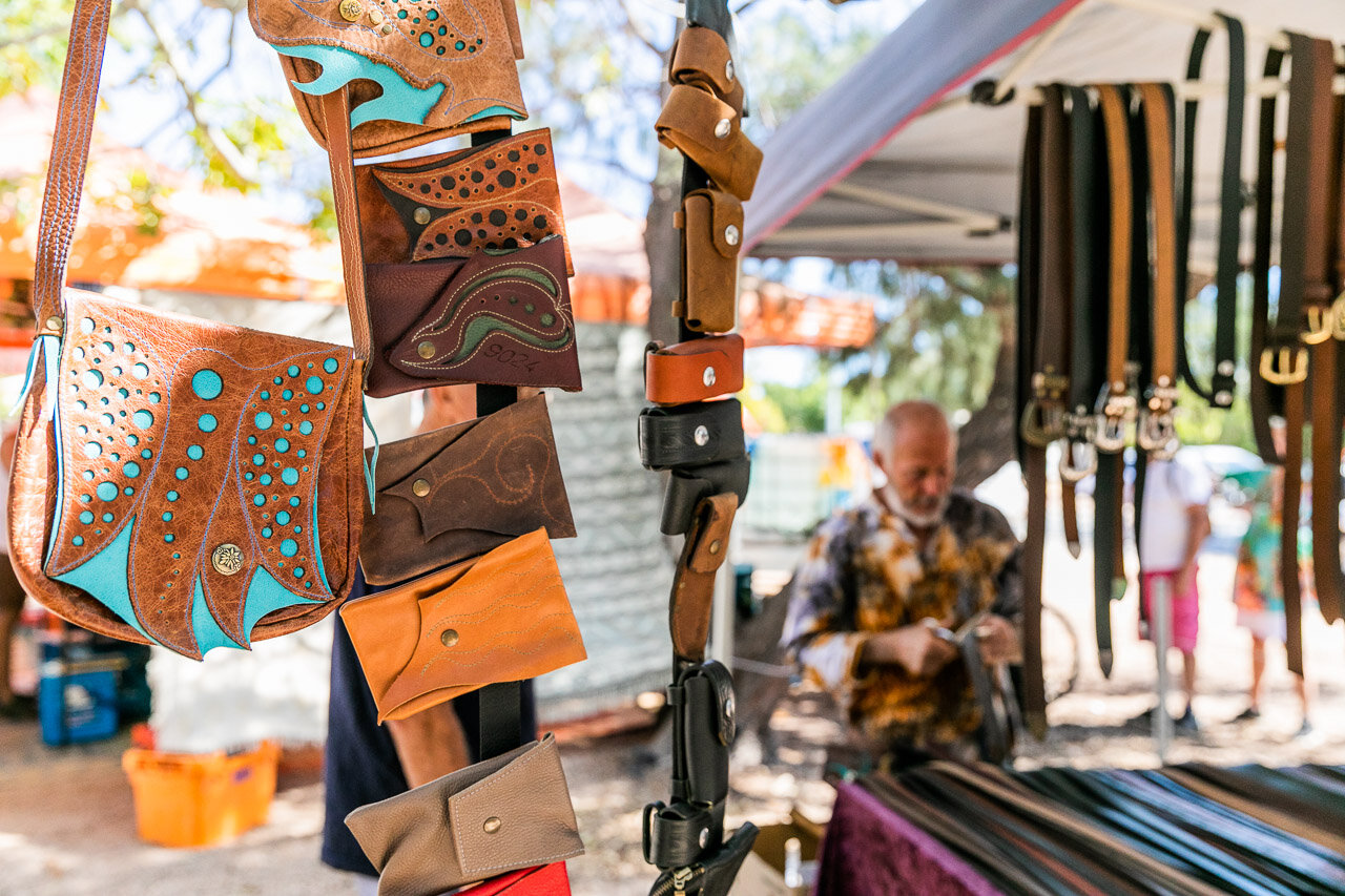 Beautiful leather work at Broome's Court House Market