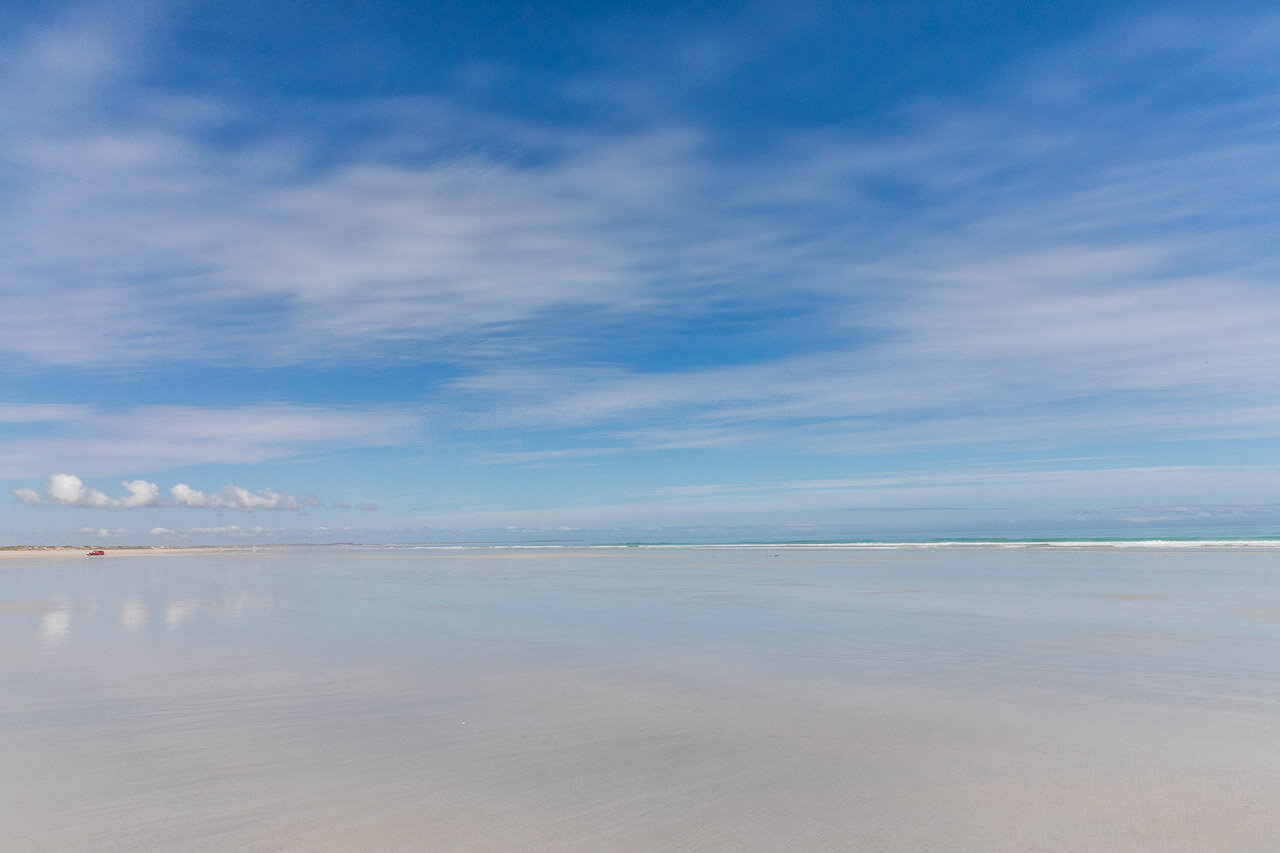 Broome's Cable Beach with cloud reflections in the sand