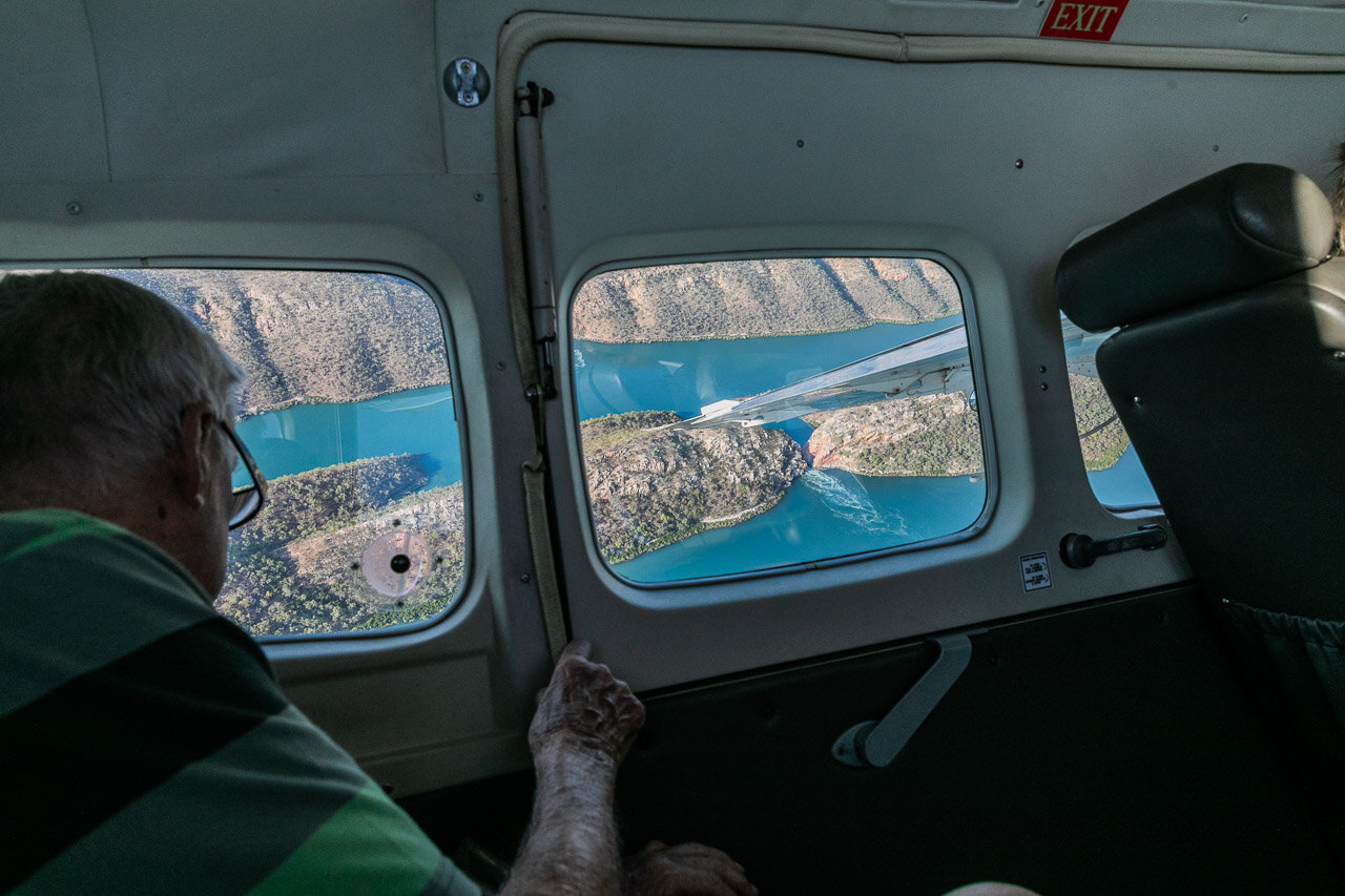 View from the sea plane of the Horizontal Falls