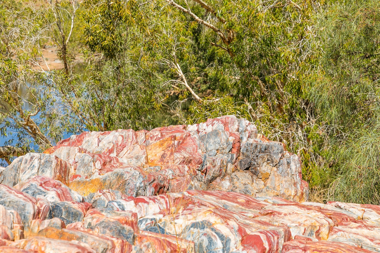 Bands of colour in the jasper in Marble Bar, WA