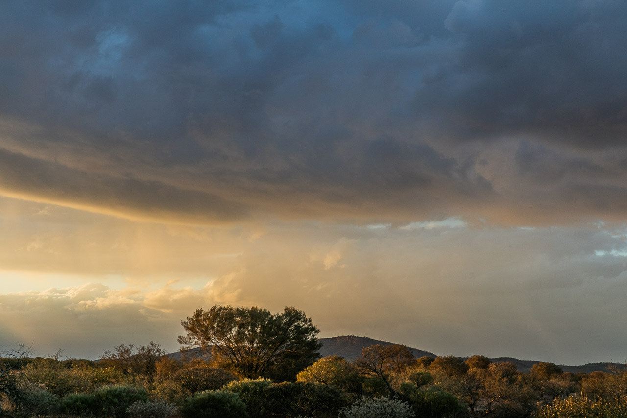 Moody skies and sunset near Mount Augustus in the Goldfields, Western Australia