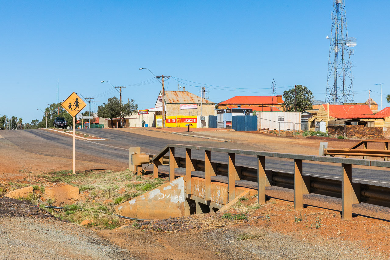 Looking south down the highway in Meekatharra, WA