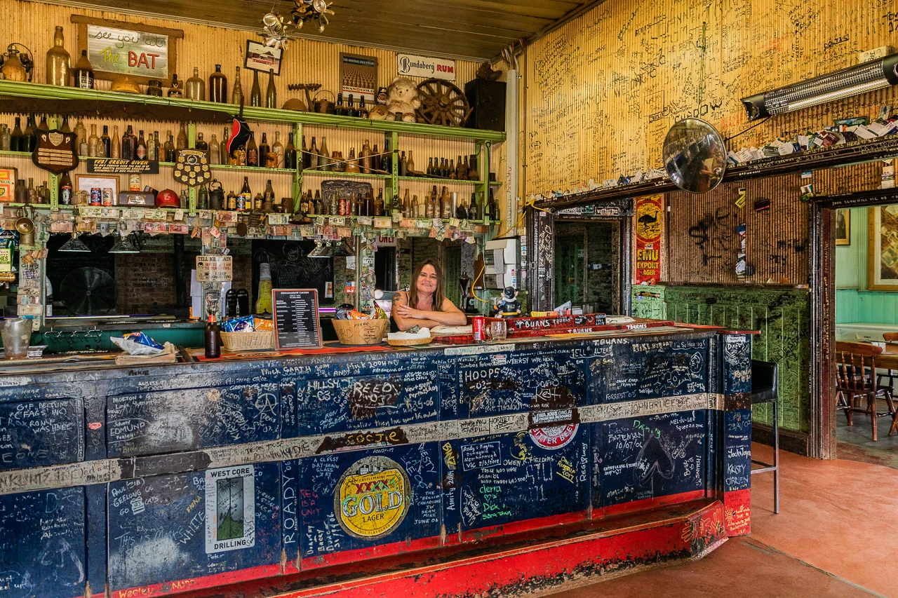 Inside and out, from ceiling to floor, the Broad Arrow Tavern is covered in graffiti