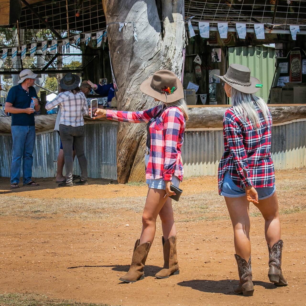 Cowgirl selfies at the annual Boyup Brook Rodeo in the south west of WA