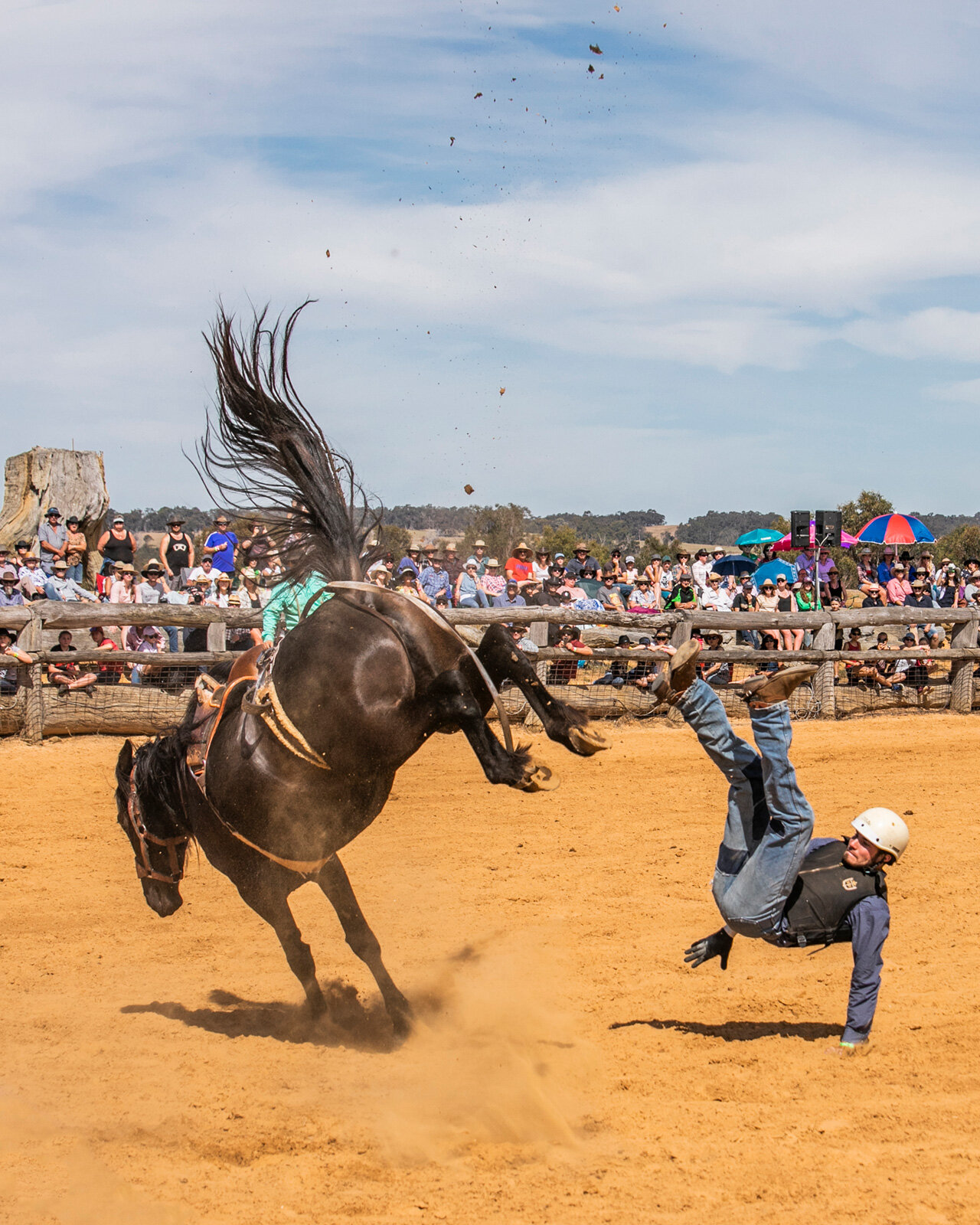 Kicking up their heels at the Boyup Brook Rodeo in Western Australia