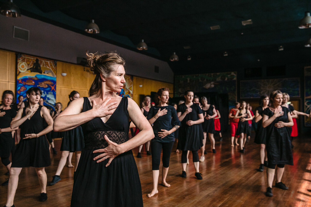 Dancers at rehearsal for Annette Carmichael's latest community dance project