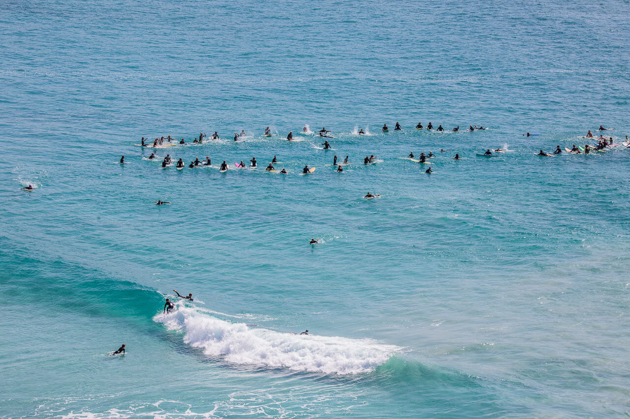 Denmark surfers paddled out and formed a circle to protest about Equinor's plans to drill for oil in the Bight.