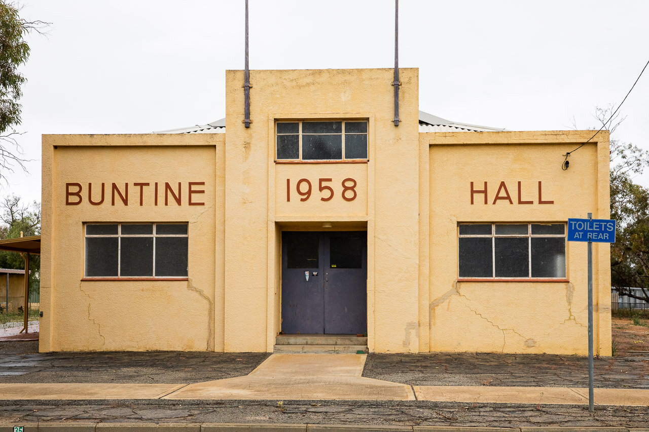 The old Buntine Hall was built in 1958. Once it would have been the heart and soul of the town