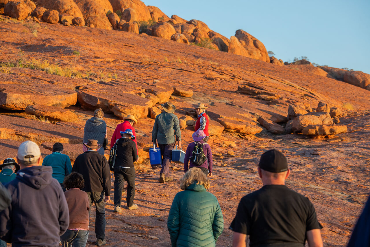 Budara Rock at Wooleen Station is a perfect vantage point to watch the sunset