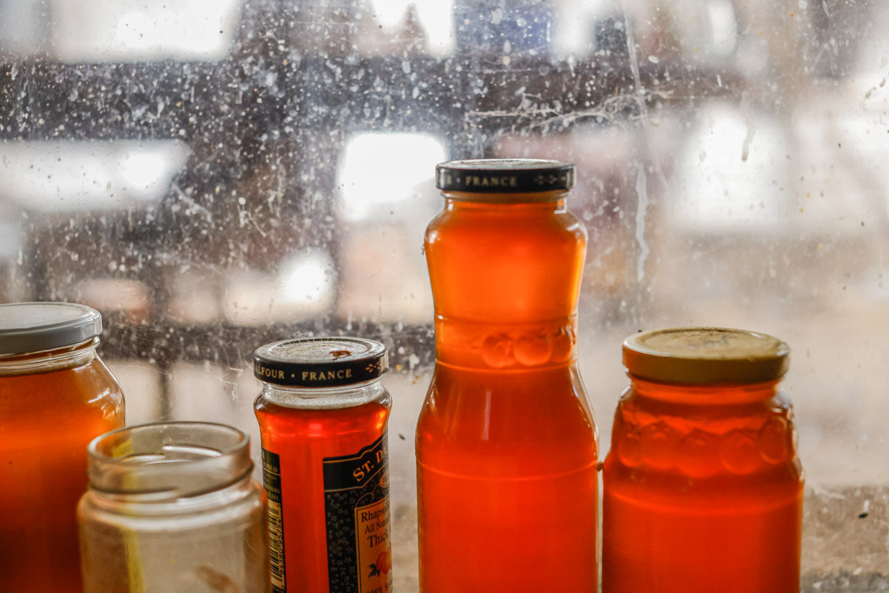 Jars of honey from local flora