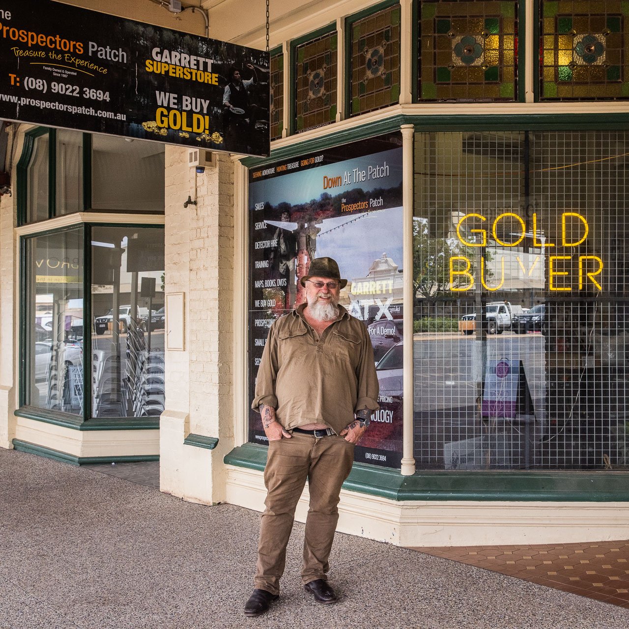 Gold buyer Jamie Line, outside his shop in Kalgoorlie, in the WA Goldfields