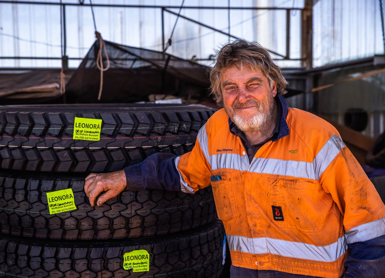 Leonora tyre fitter, Russell Lutz