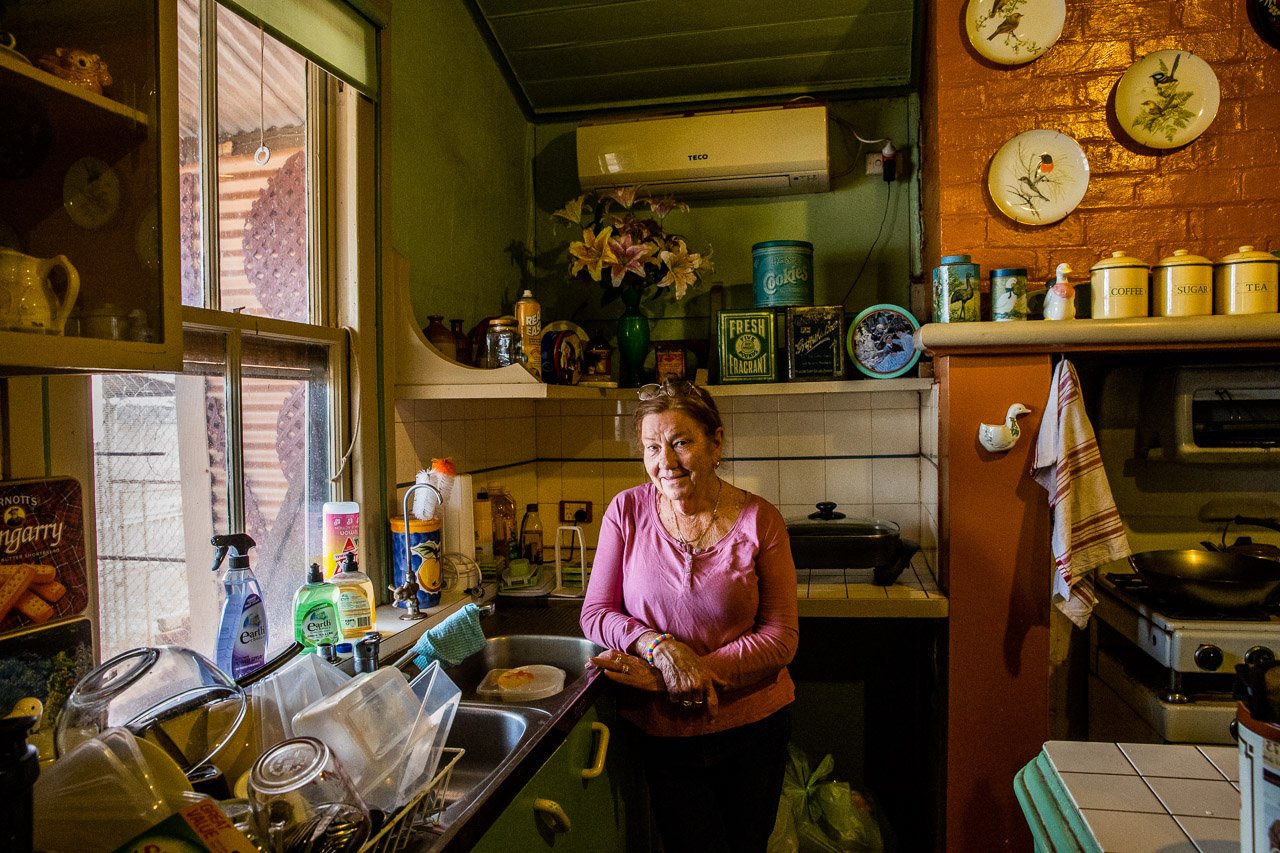 Even the kitchen of Dianne and Terry's Leonora house is full of collectibles