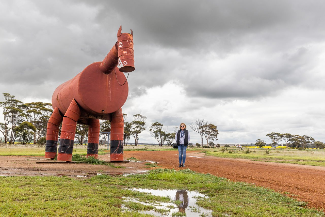The Whopper is the largest of the sculptures along Kulin's Tin Horse Highway