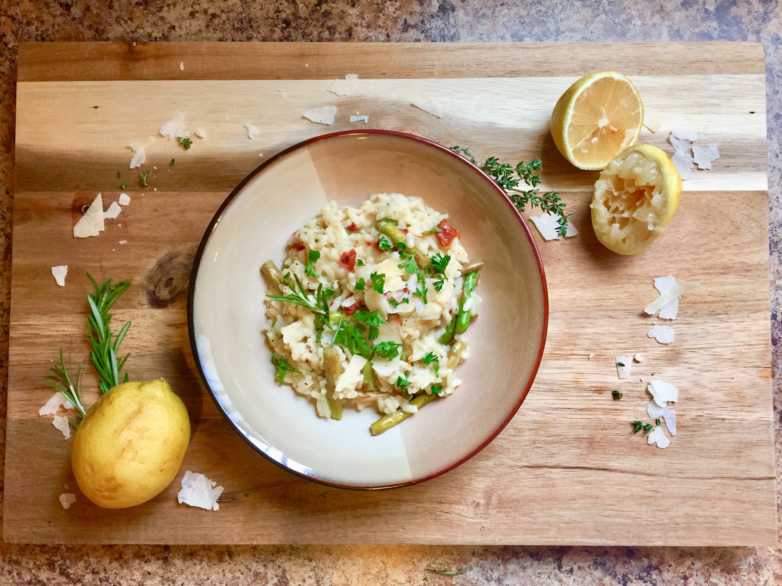 Asparagus and Sun Dried Tomato Risotto