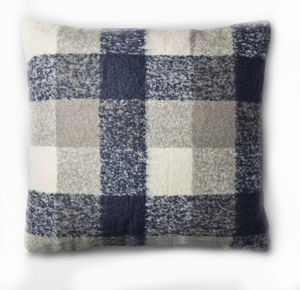 Threshold- Plaid Faux Mohair Oversized Throw Pillow