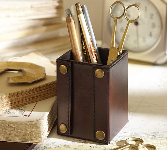Saddle Leather Pencil Cup- Pottery Barn