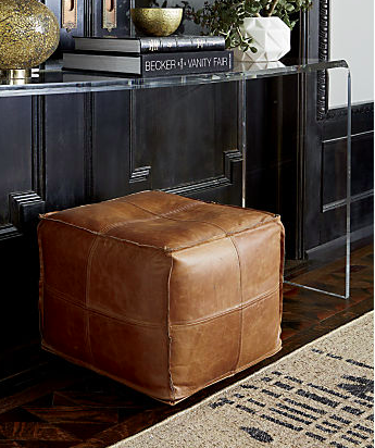 Leather Pouf- CB2