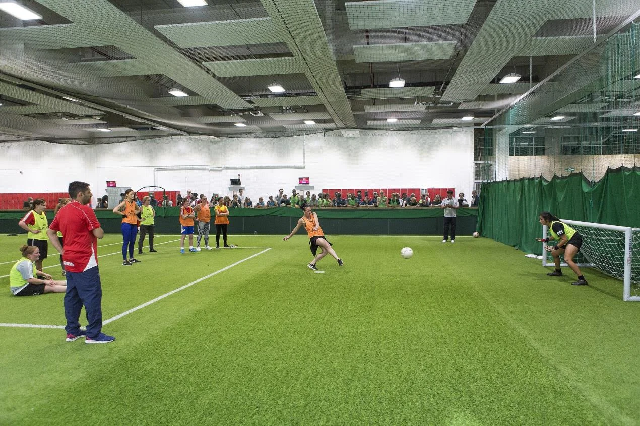 The winning men's and women's teams at 'Show Domestic Violence the Red Card'