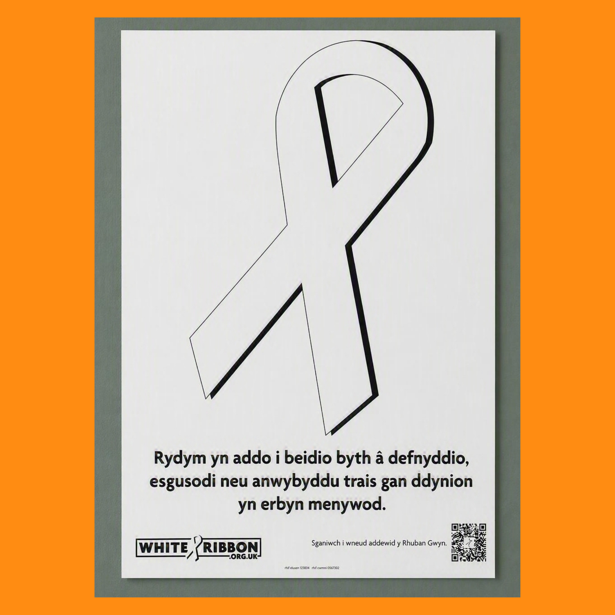 Bilingual Signable White Ribbon Promise Posters (A3) in (Welsh/English)