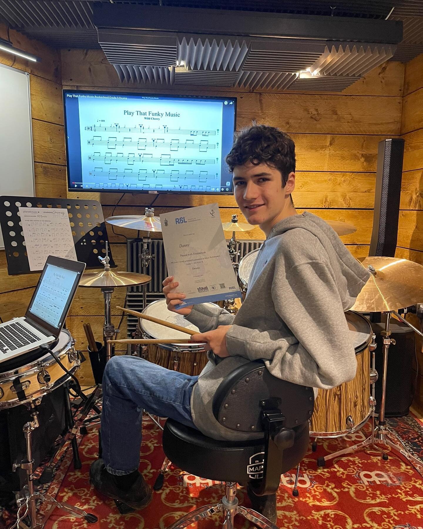 Huge congratulations to Danny for smashing his @rslawards drum kit grade!&hellip; On to the next one! 
#drumkit #rockschool #rsl