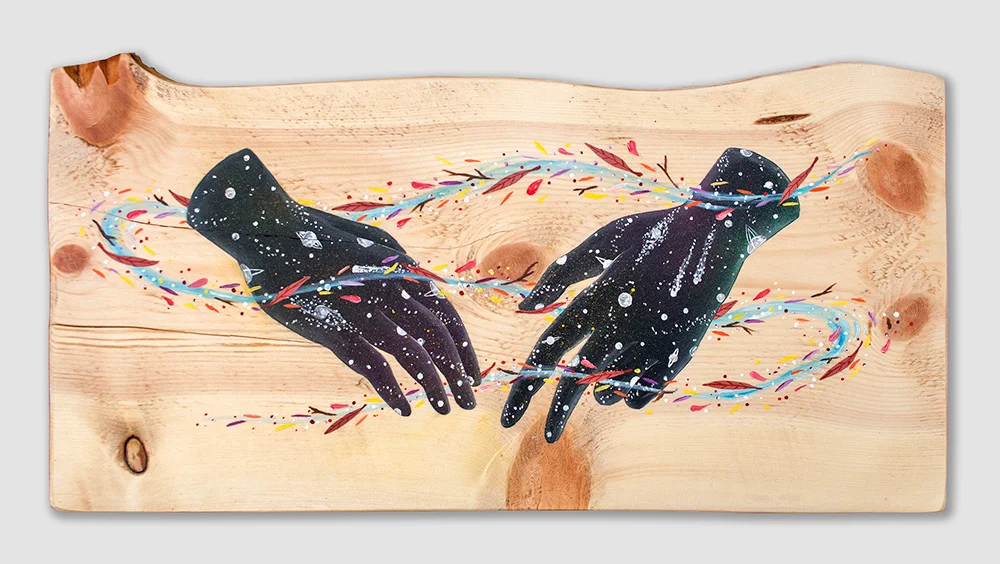 "Haptic" Acrylic on wood, 55x27 cm. 2017