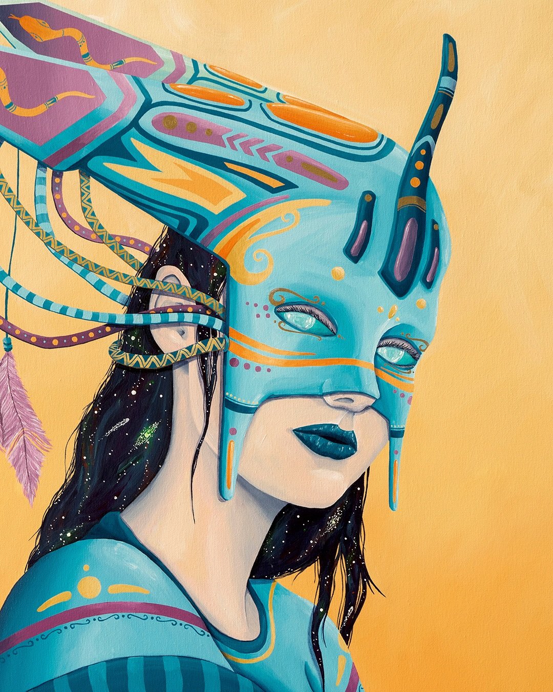 One of the defining characteristics of my artistic practice is my deep passion for detail, fascination with symbology and patterns, which I use to create visual rhythm and meaning in my work. 
Here are close ups of few of my paintings ✨✨

#Visualart 