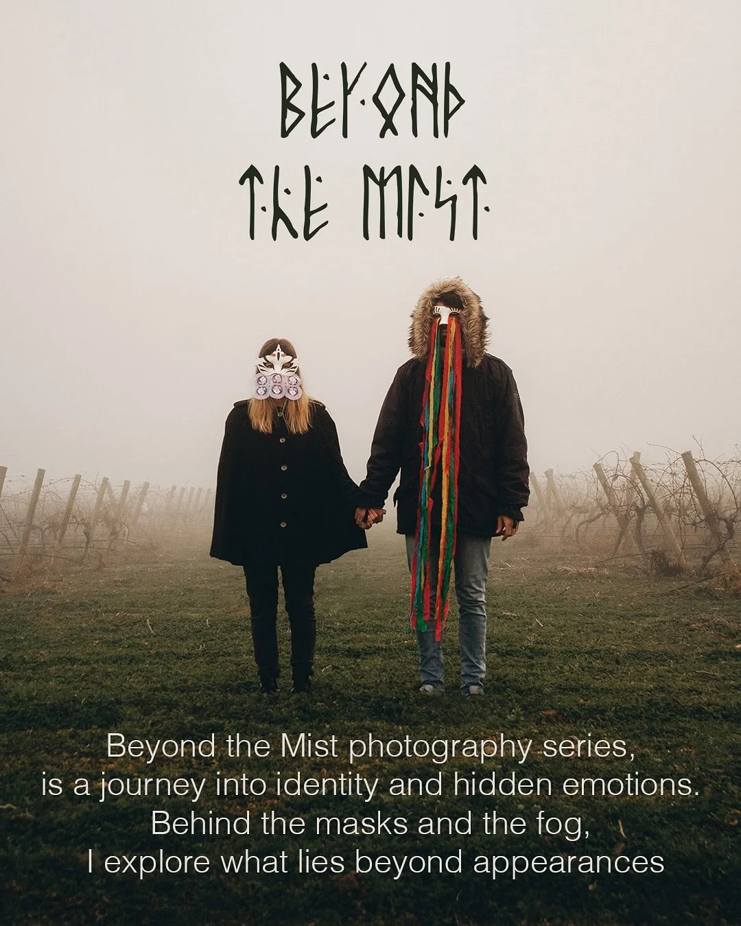 Beyond the Mist is a fine art photography series I created to explore identity, masks, and the fragile beauty of human connection. In a world saturated with information and expectations, our true selves often become obscured behind fa&ccedil;ades. Th