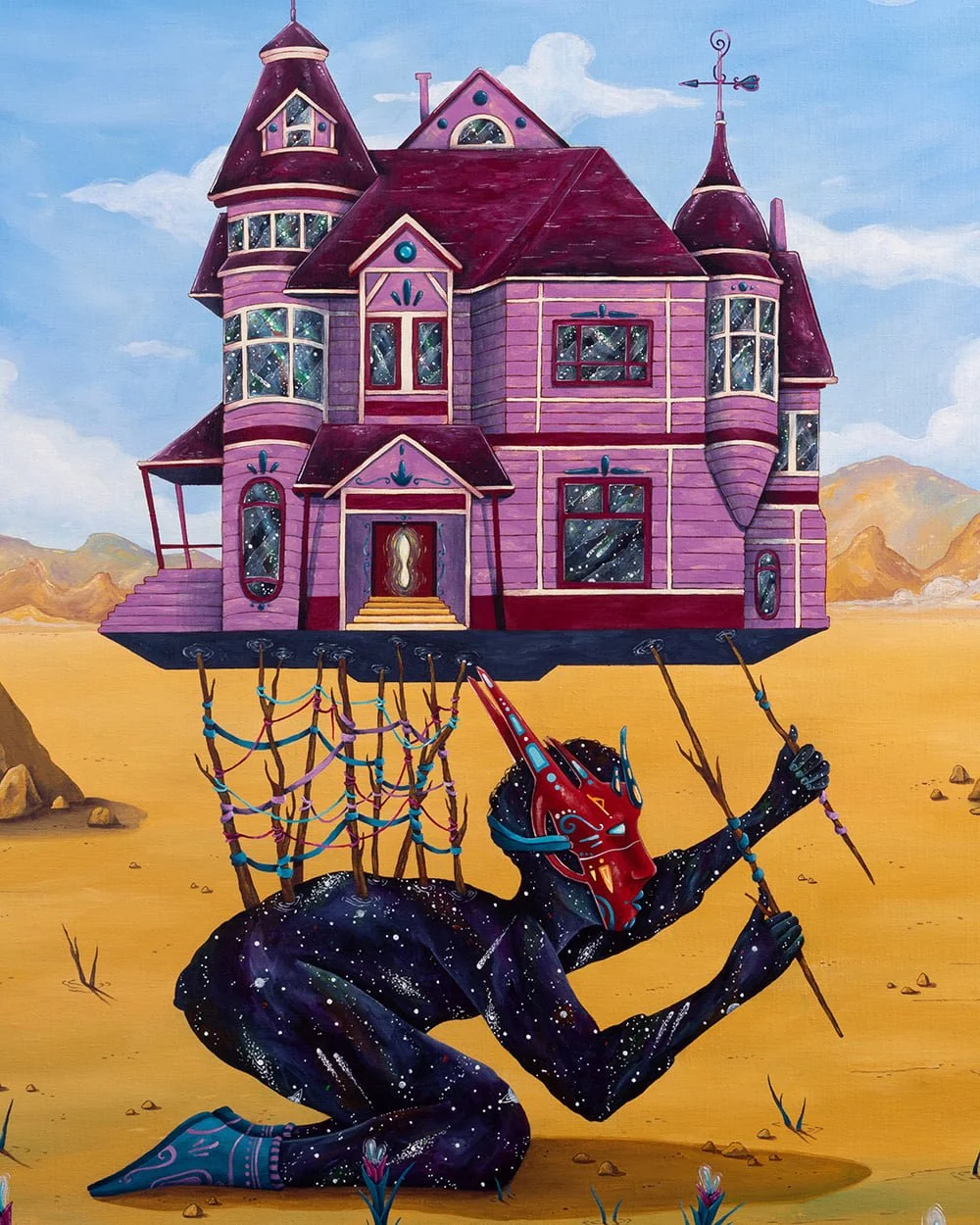 Detail of the painting – The Home We Carry by Skount