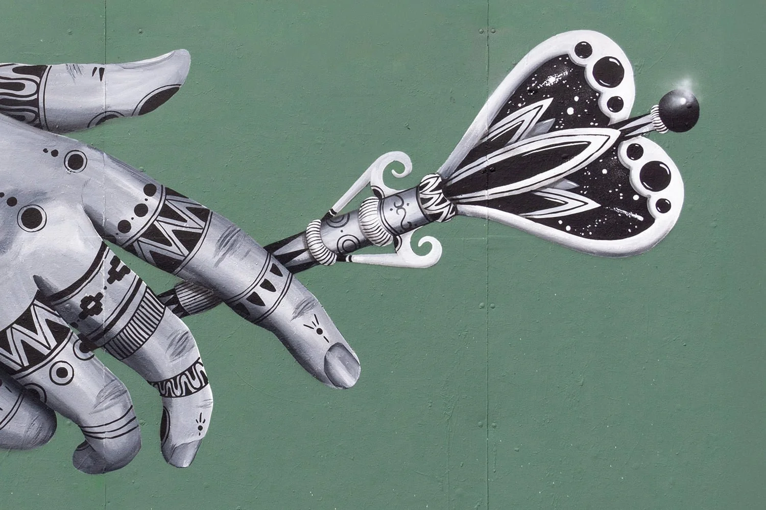 Offering mural key detail by Skount