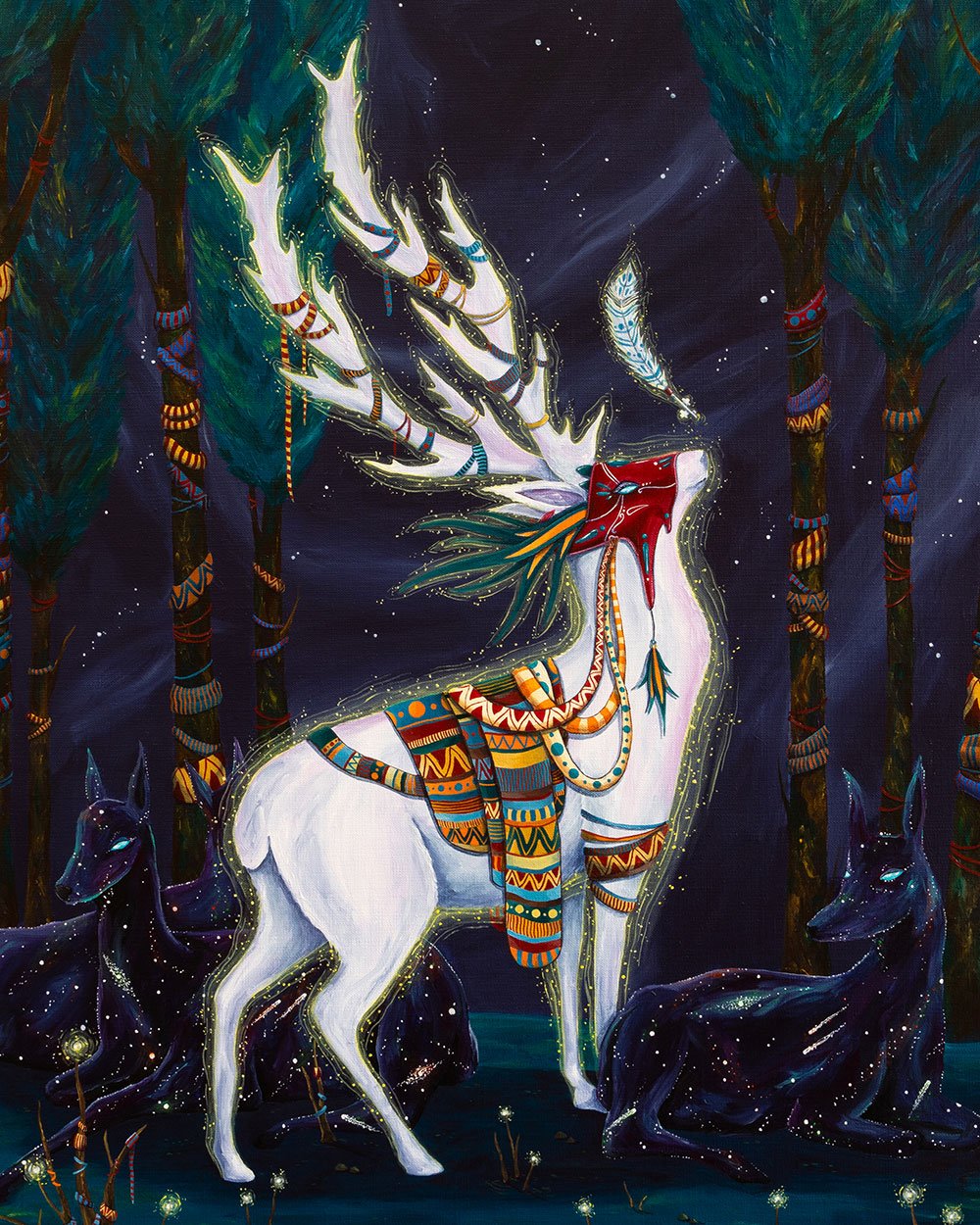 painting of deers