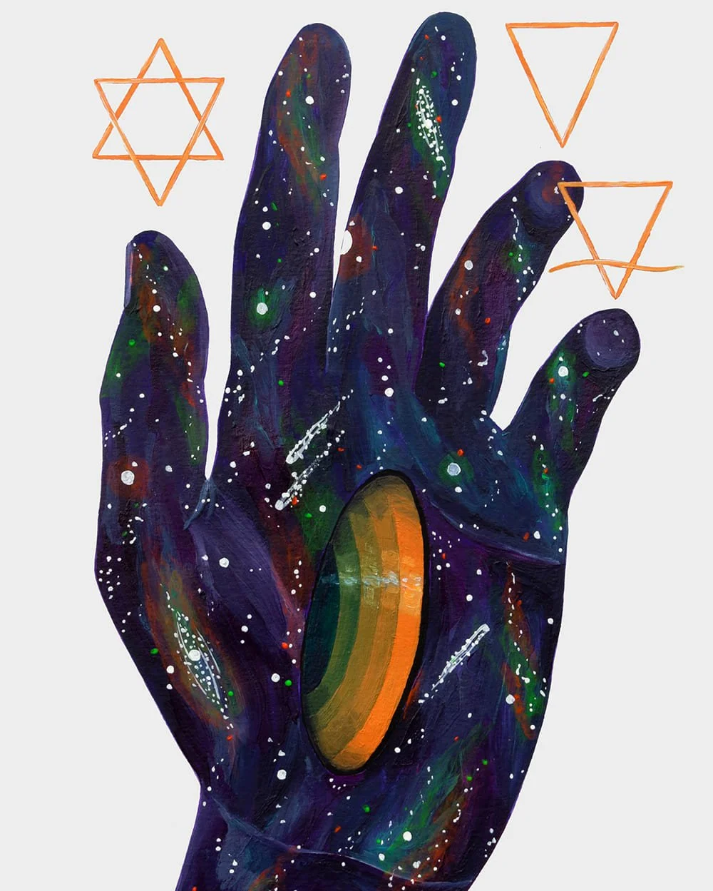 Detail showing elemental symbols in Harmony of the Elements, inspired by alchemy and astrology.