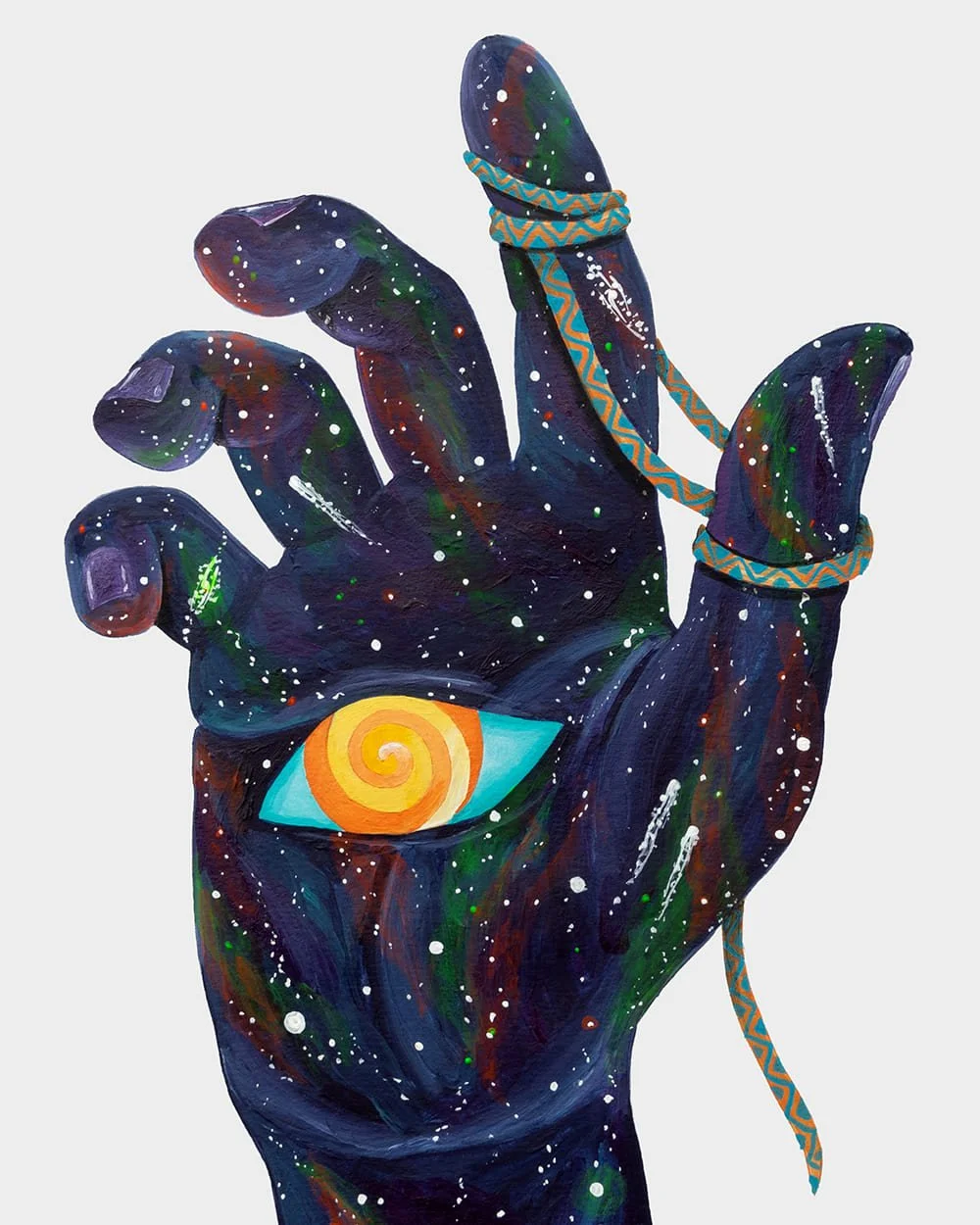 Detail of symbolic chains in The Illusion of Omniscience, representing false certainty.