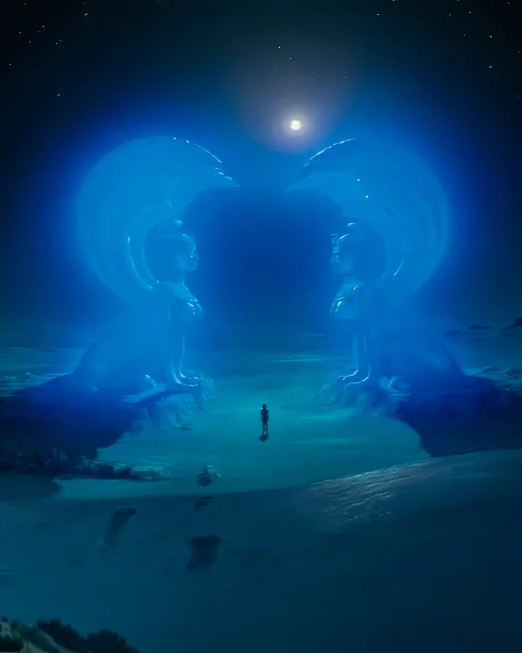 The Southern Oracle from The NeverEnding Story, symbol of transformation and inner passage in dark fantasy cinema