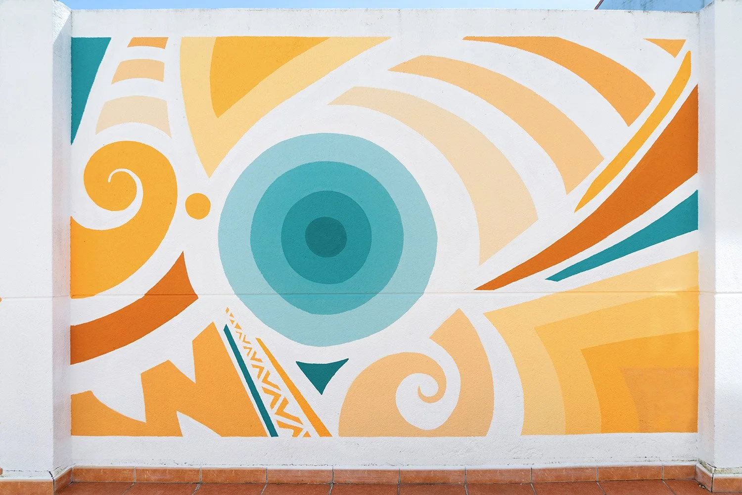 Geometric mural by Skount