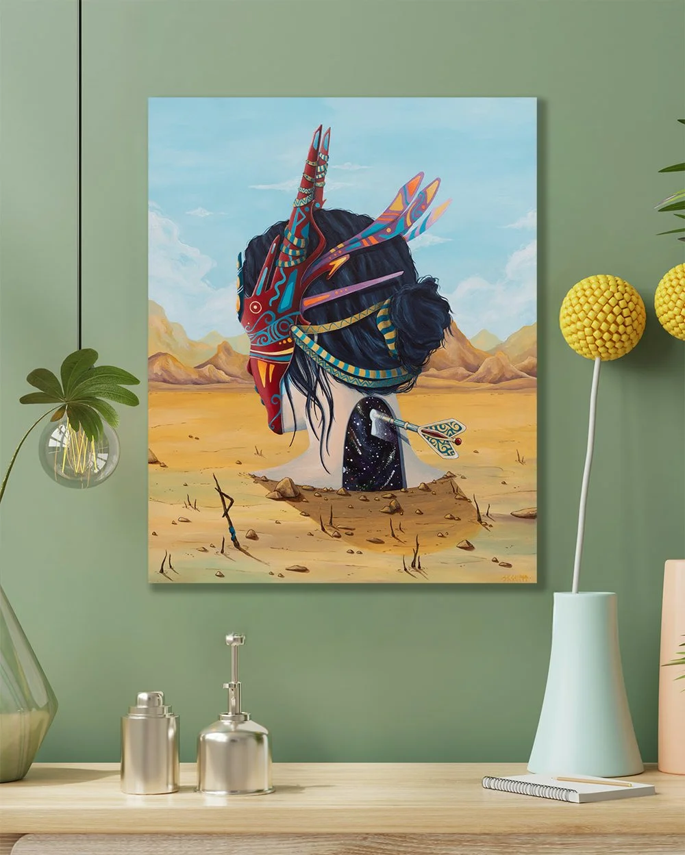 Unlocking painting by Skount, available in the online shop, exploring inner awareness and transformation