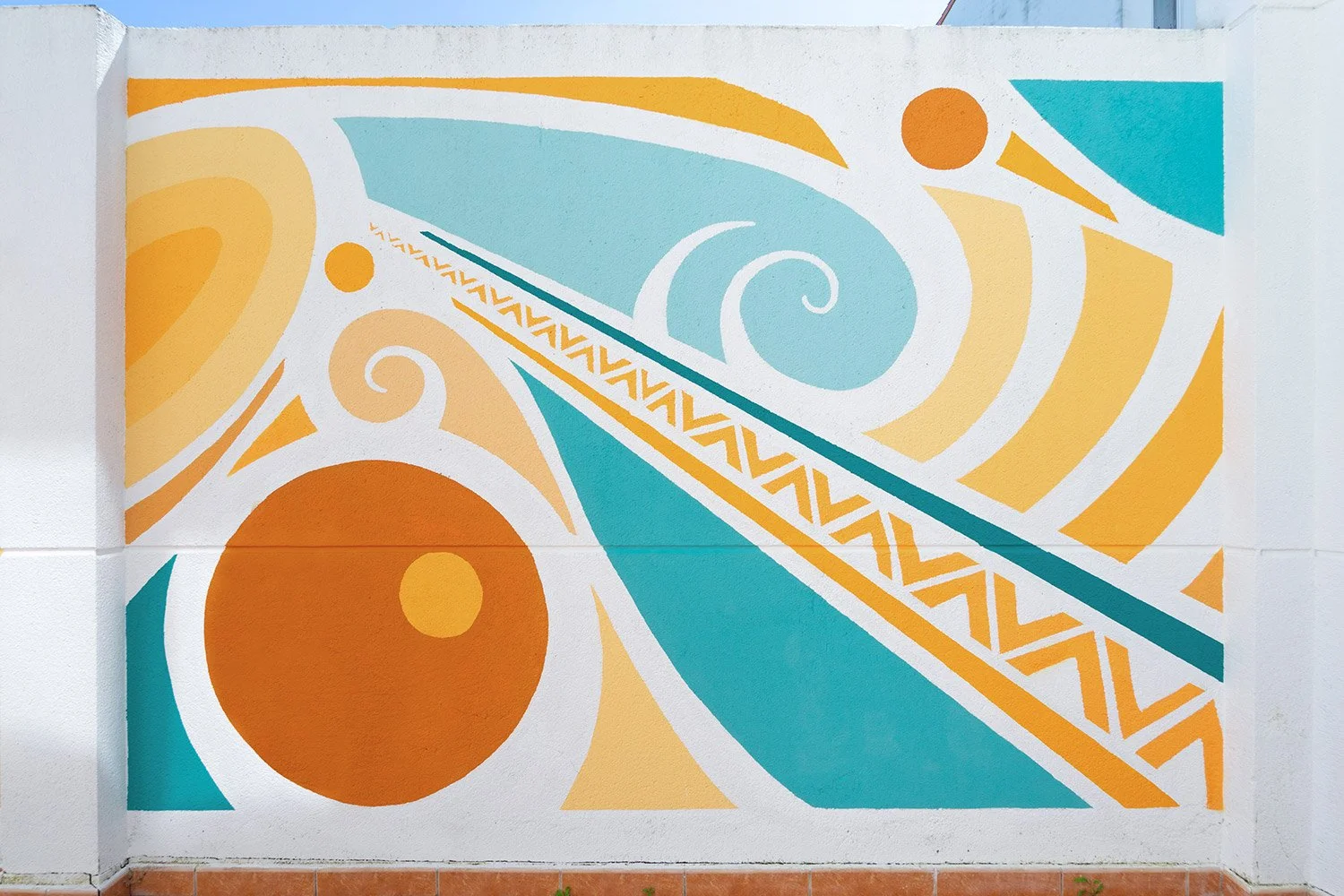 geometric mural painting by Skount