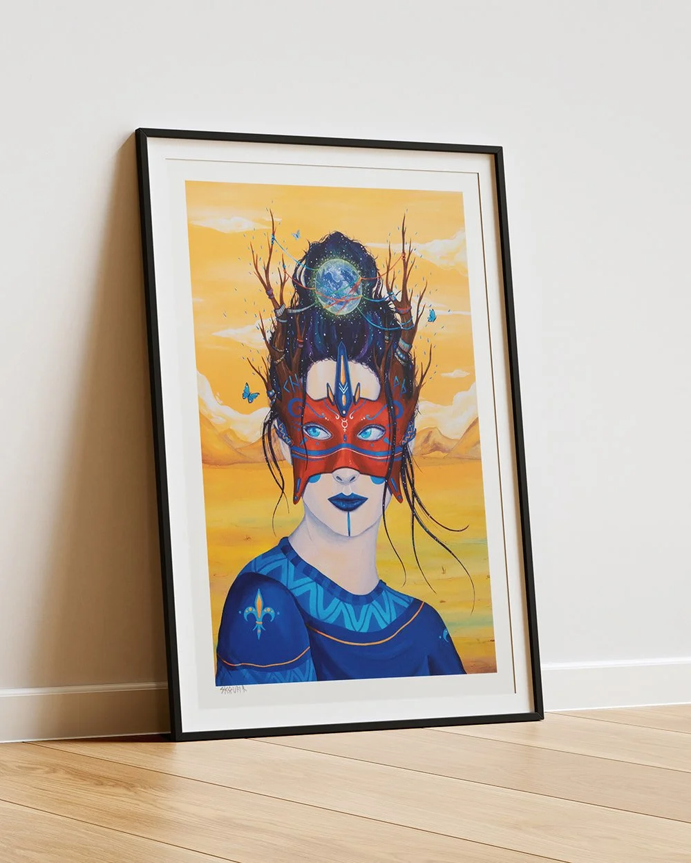 Limited edition “The Divine Feminine” print displayed in a frame, highlighting the symbolic and transformative artwork.