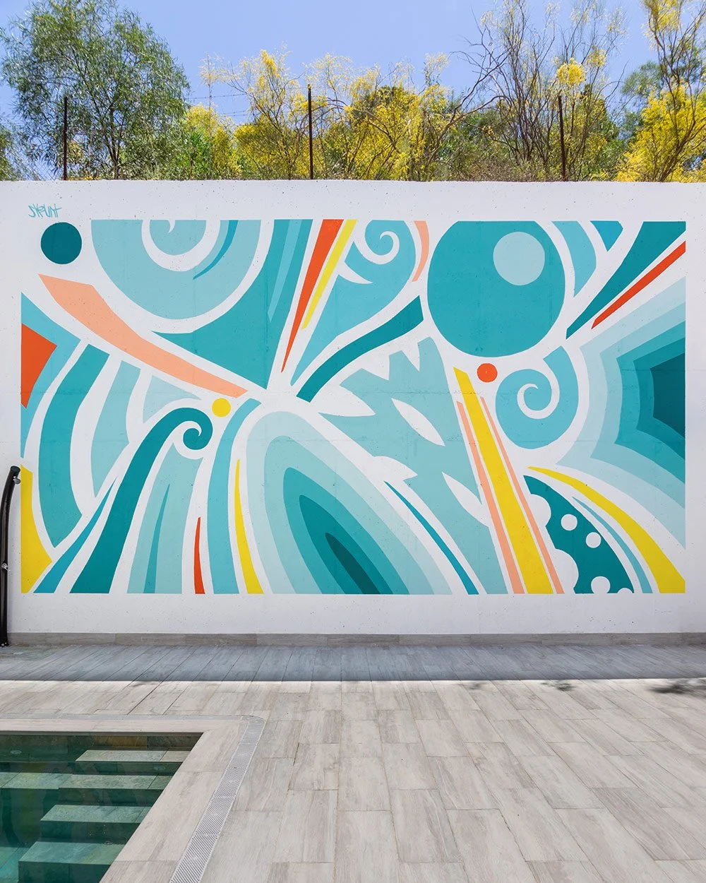 Geometric mural art